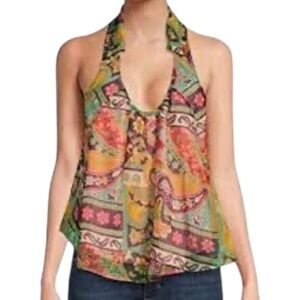 Free People Strawberry Multicolor Halter Top